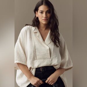 Anthropology Dylon Short-Sleeve Top Size M